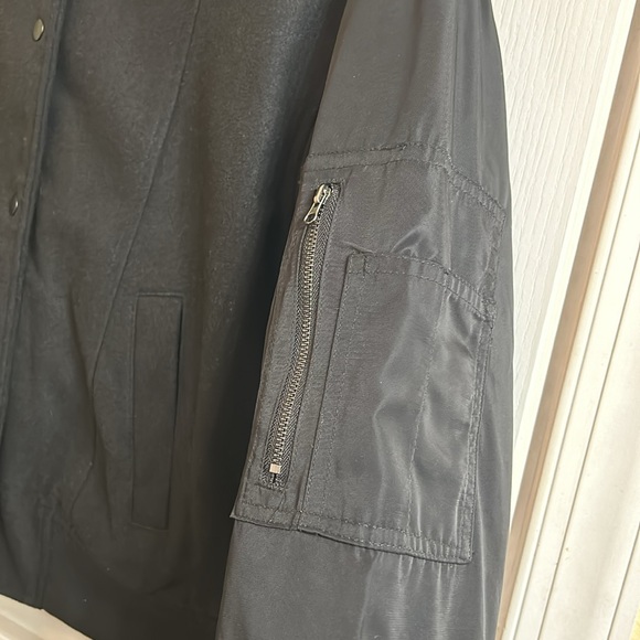 (NWT) PacSun Black Wool Bomber Varsity Jacket - Picture 4 of 5